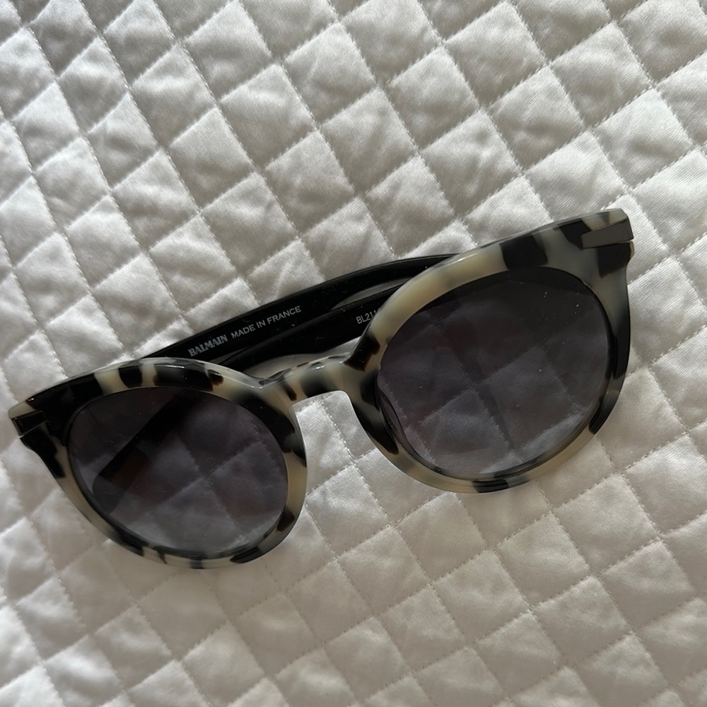 Balmain Black and White Patterned Sunglasses